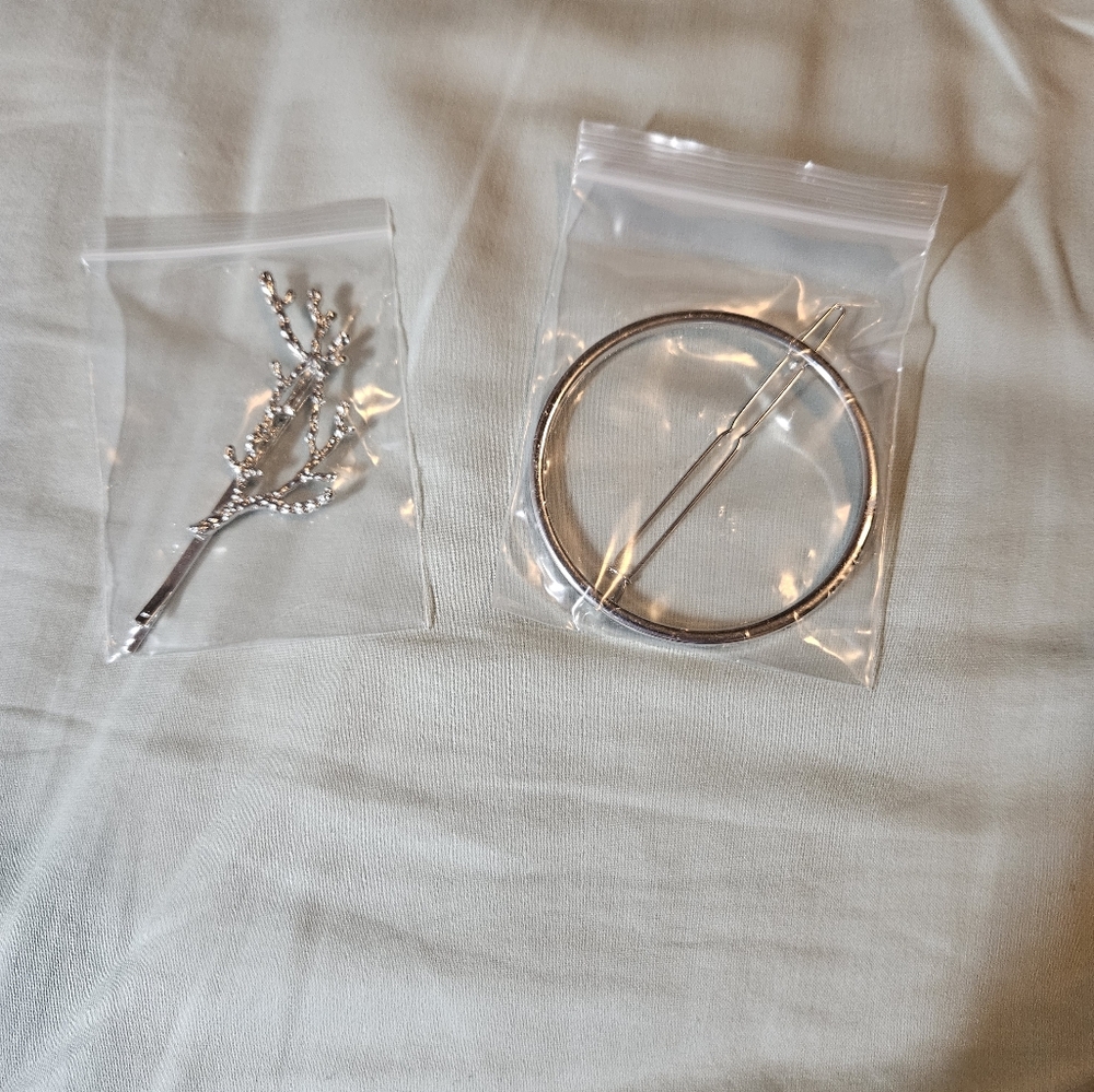 Sophisticated Silver Hair Accessories Set